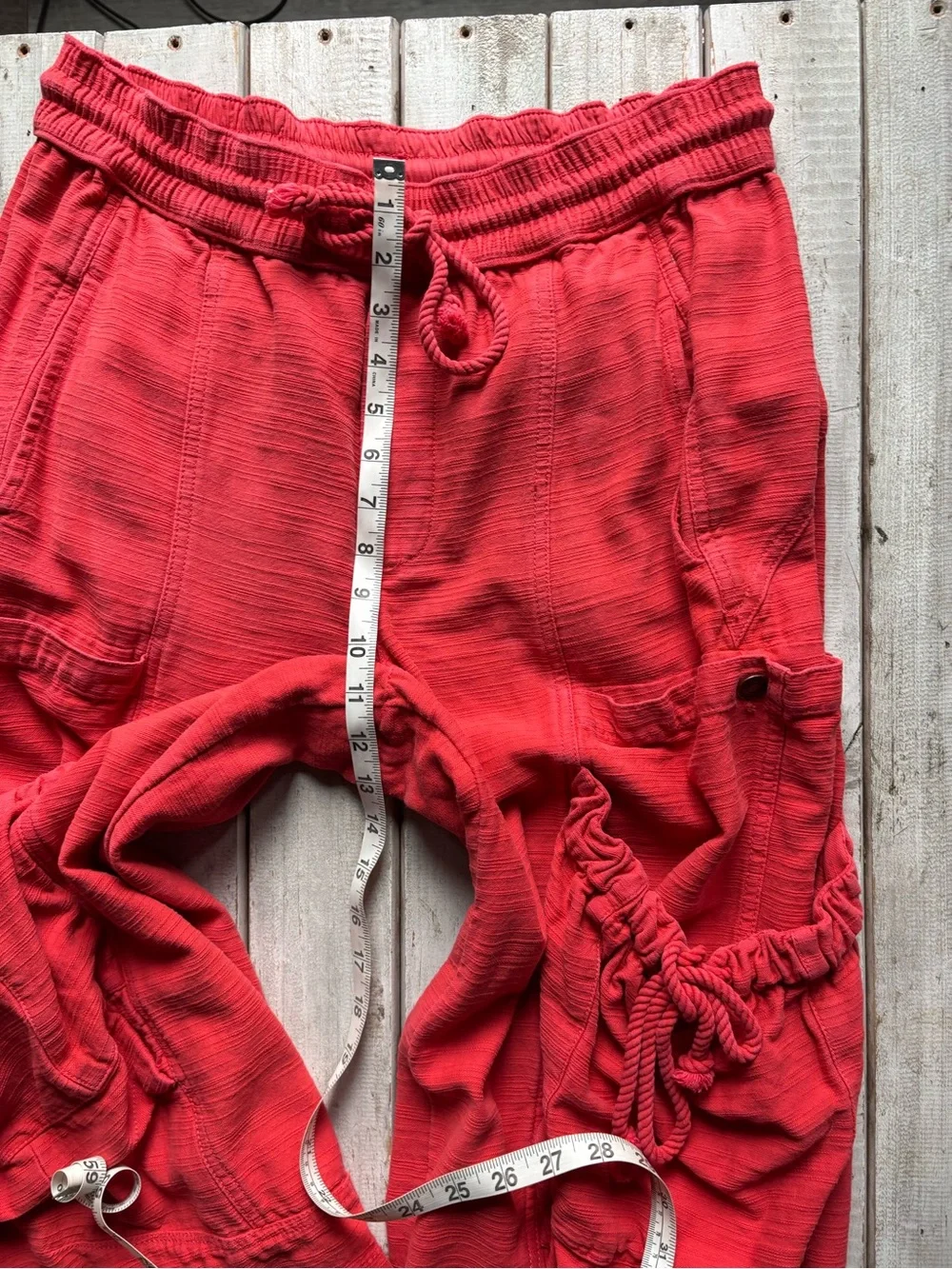 Free People Ashton Crop Pull-On Cargo Pants Red Clay Size Large